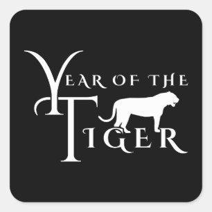 Year of the tiger square sticker