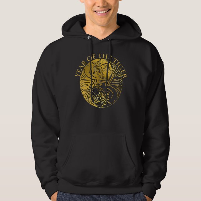 Year Of The Tiger Ying And Yang Artwork Sleeping T Hoodie (Front)