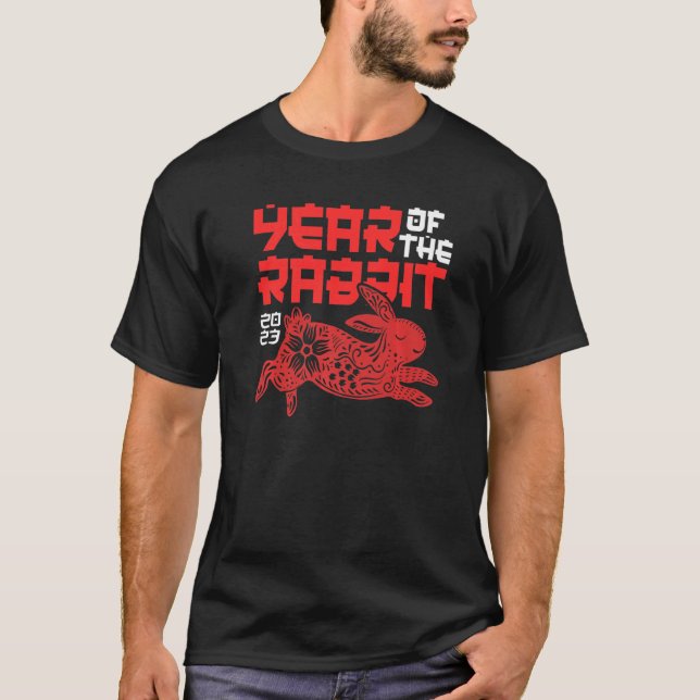 Year of The Water Rabbi 2023 Chinese Zodiac Men Wo T-Shirt (Front)
