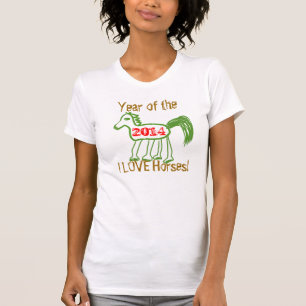 Year of the Wood Horse Cute Green Horse T-Shirt