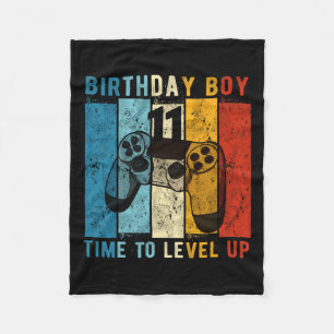 Year Old Birthday Boy 11 Time To Level Up 11th Bir Fleece Blanket