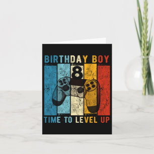 Year Old Birthday Boy 8 Time To Level Up 8th Birth Card