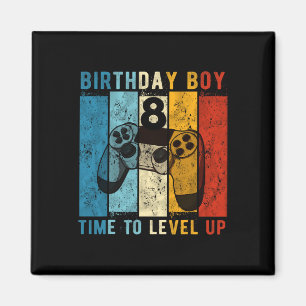 Year Old Birthday Boy 8 Time To Level Up 8th Birth Magnet