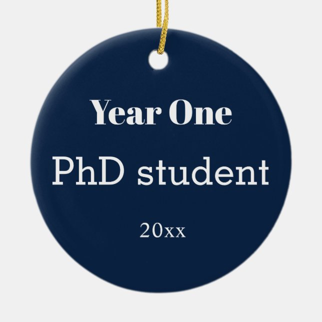 Year PhD Student Ceramic Tree Decoration (Front)