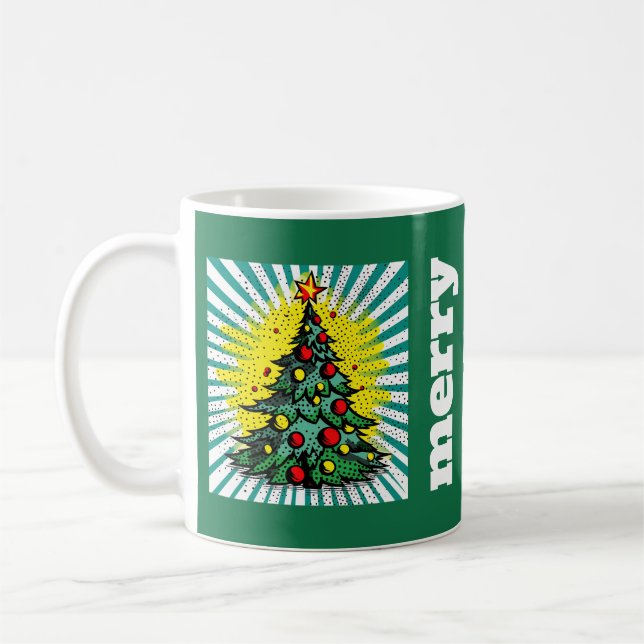 Year Pop Up Art Mod Custom Christmas Holiday Mug (Left)
