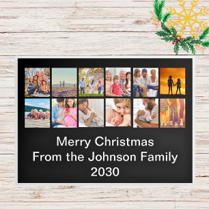 Year Review Photo Collage Trifold Christmas Card