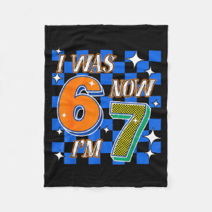 Year Shirt Checkered 7 Old Birthday 6 Fleece Blanket