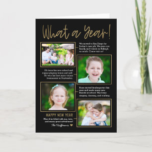 Year Summary Editable Colour New Year Photo Card