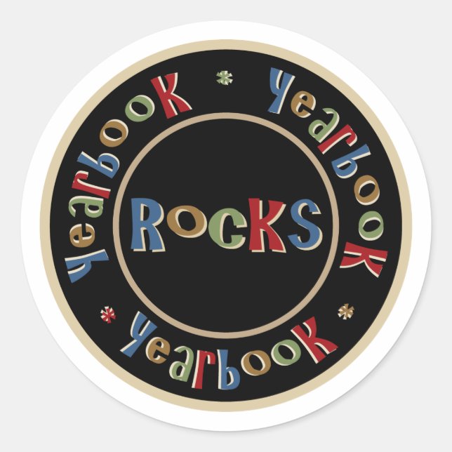 Yearbook Rocks Classic Round Sticker (Front)
