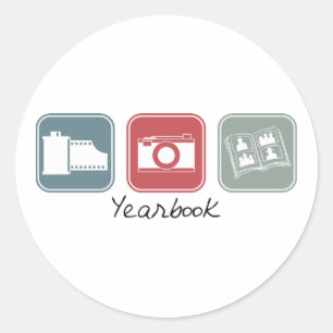 Yearbook (Squares) Classic Round Sticker