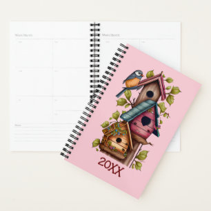 Yearly Birdhouse Pink Date Planner