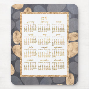 Yearly Calendar 2019 Mouse Gold Foil Dark Grey Mat