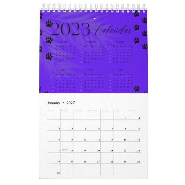Yearly calendar 2023 (Jan 2027)