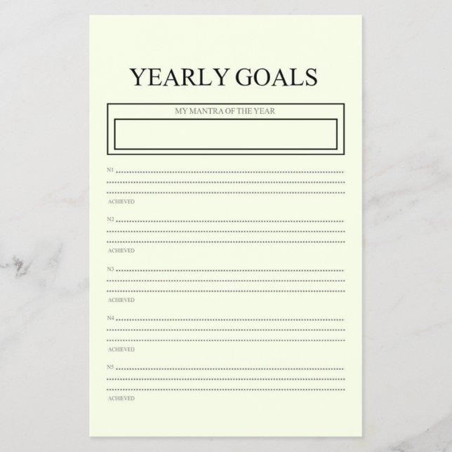  Yearly Goals Planner  Flyer (Front)