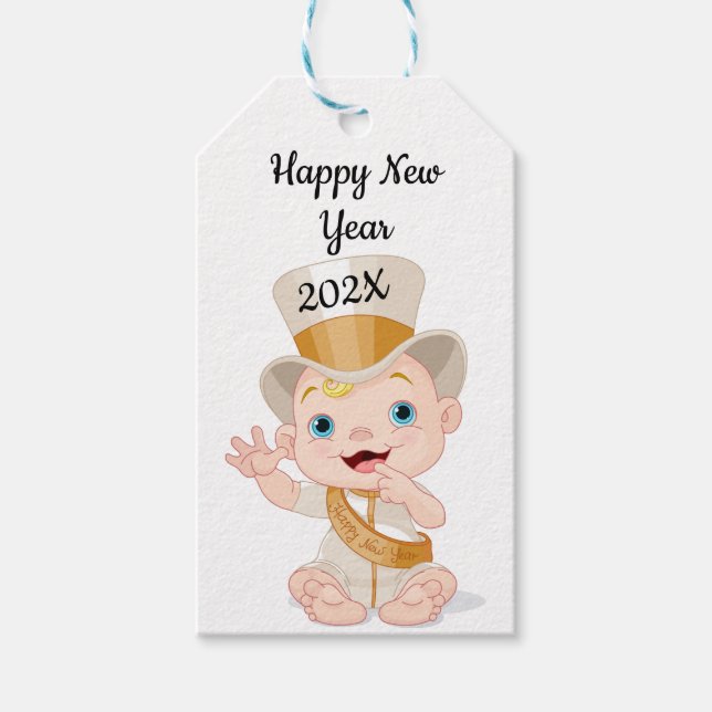 Yearly New Year Baby Gift Tags (Front)