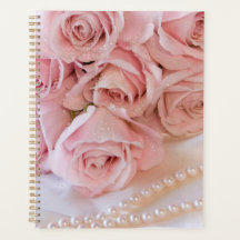 Yearly, planner, customisable, flowers, and pearls
