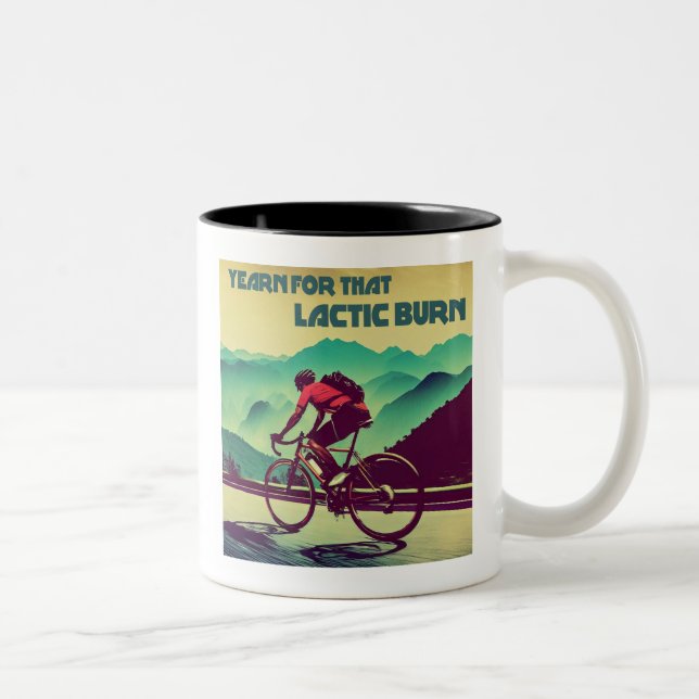 Yearn For That Lactic Burn Cycling Two-Tone Coffee Mug (Right)