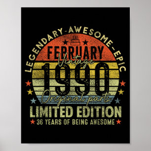 Years 36th Birthday Legends February 1996 Poster