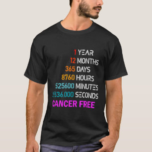 Years Cancer Free Gifts 1 Year Breast Cancer Survi T-Shirt