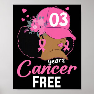 Years Cancer Free Survivor Breast Cancer Black Wom Poster