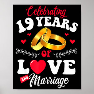 Years Celebrating 19 Marriage 19th Anniversary Poster