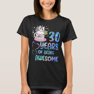 Years Of Being Awesome Cute Cats 30th Birthday Gir T-Shirt