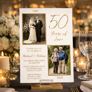 Years of Love Photo Timeline Elegant Invitation