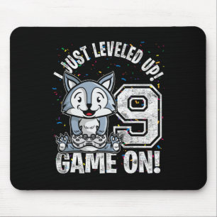 Years Old 9th Birthday Wolf Boy Girl Gifts Video G Mouse Mat