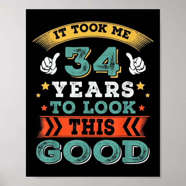 Years Old Birthday Quote Graphics Funny Th B-day  Poster (Front)