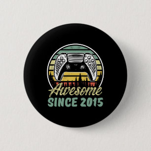 Years Old Boy Awesome Since 2015 Video Game 8th Bi 6 Cm Round Badge