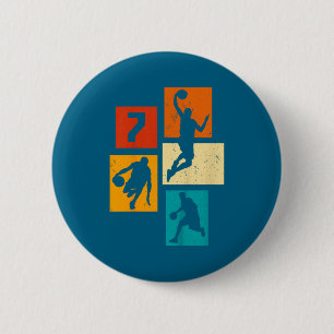 Years Player Old 7th Basketball 7 Basketball Fun 6 Cm Round Badge