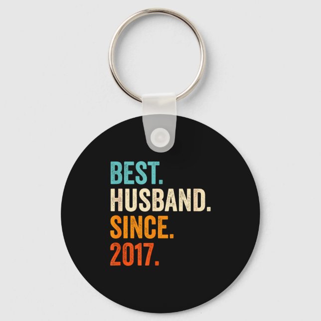 Years Shirt Husband Since 2017 8th Wedding Key Ring (Front)