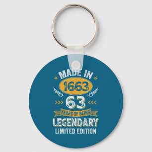 Years Women Vintage 1963 63 Old Birthday Key Ring