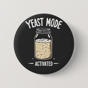 Yeast Mode Activated Baking Cooking Chef  6 Cm Round Badge