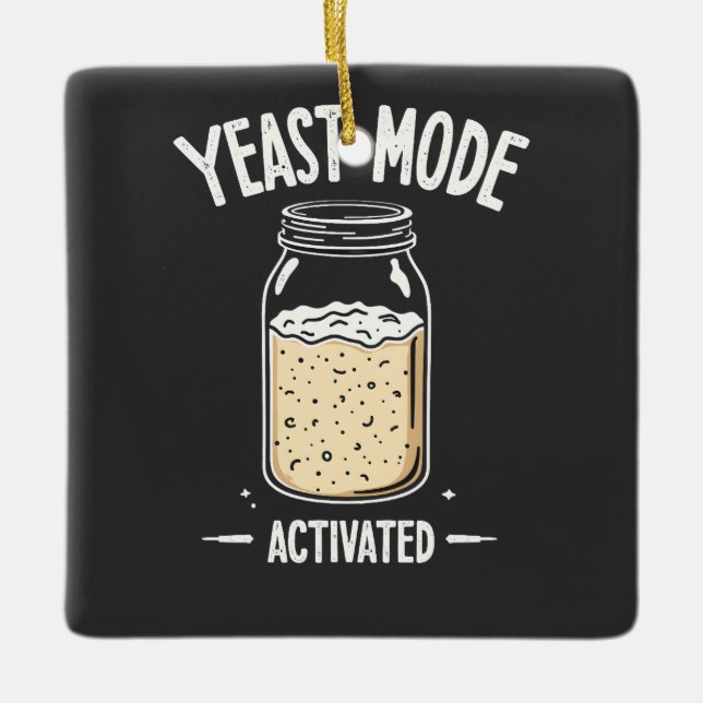 Yeast Mode Activated Baking Cooking Chef  Ceramic Ornament (Front)