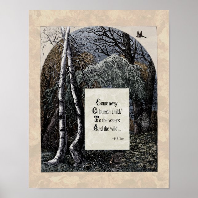 Yeats "The Stolen Child" Victorian Art Poem 11x14 Poster (Front)