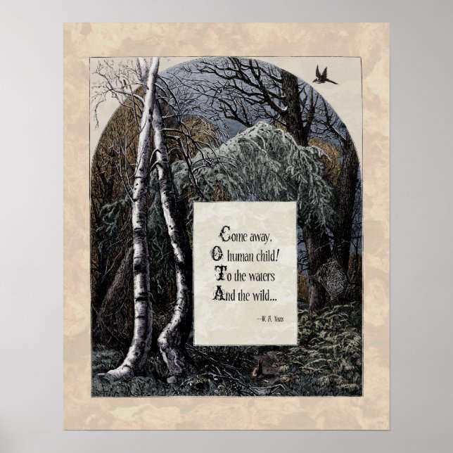 Yeats "The Stolen Child" Victorian Art Poem 16x20 Poster (Front)