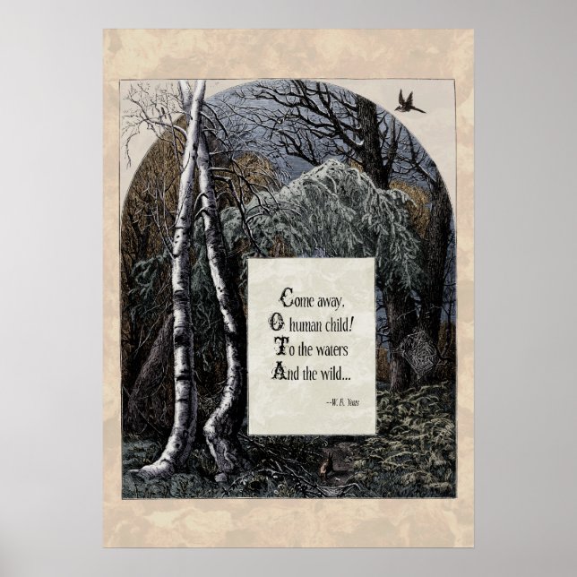 Yeats "The Stolen Child" Victorian Art Poem 20x28 Poster (Front)