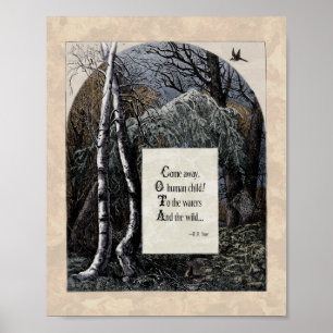 Yeats "The Stolen Child" Victorian Art Poem 8x10 Poster