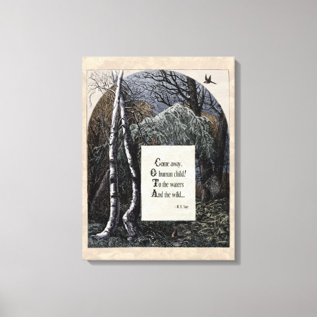 Yeats "The Stolen Child" Victorian Poem Art Canvas Print (Front)