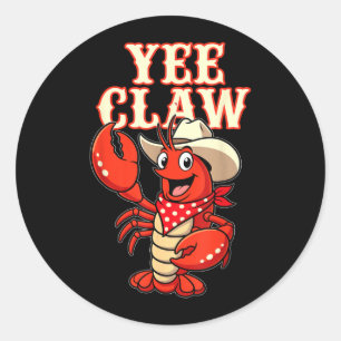 Yee Claw Funny Vintage Crawfish Boil Cajun Seafood Classic Round Sticker