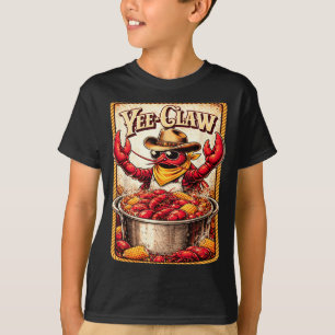 Yee Claw Funny Vintage Crawfish Boil Cajun Seafood T-Shirt