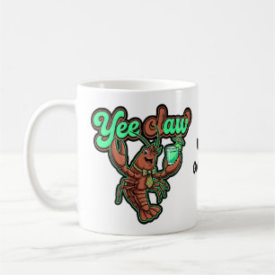 Yee Claw Retro Crawfish Bow Coastal Cocktail  Coffee Mug