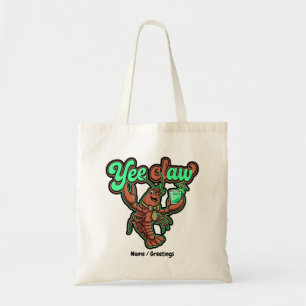 Yee Claw Retro Crawfish Bow Coastal Cocktail Tote Bag