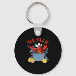 Yee-claw Western Cowboy Crawfish Boil Seafood Part Key Ring