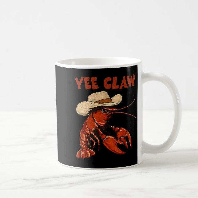 Yee Claw Western Cowboy Crawfish Funny Beach Coffee Mug (Right)