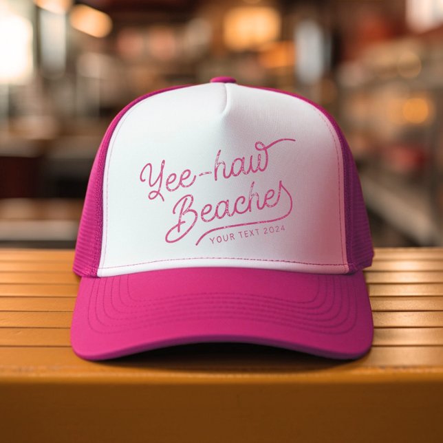 Yee-haw Beaches Custom Matching Spring break Trucker Hat (Spring break's callin', and your squad's answerin' in bohotown trucker style! )