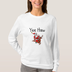 Yee Haw Christmas Cowboy Santa Claus T-Shirt