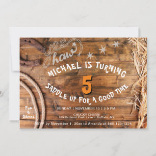 Yee Haw Cowboy BIrthday Invitation