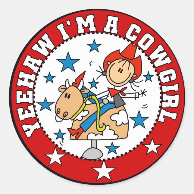 Yee Haw Cowgirl Tshirts and Gifts Classic Round Sticker (Front)